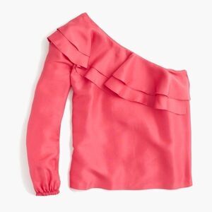 J. Crew | silk one shoulder top